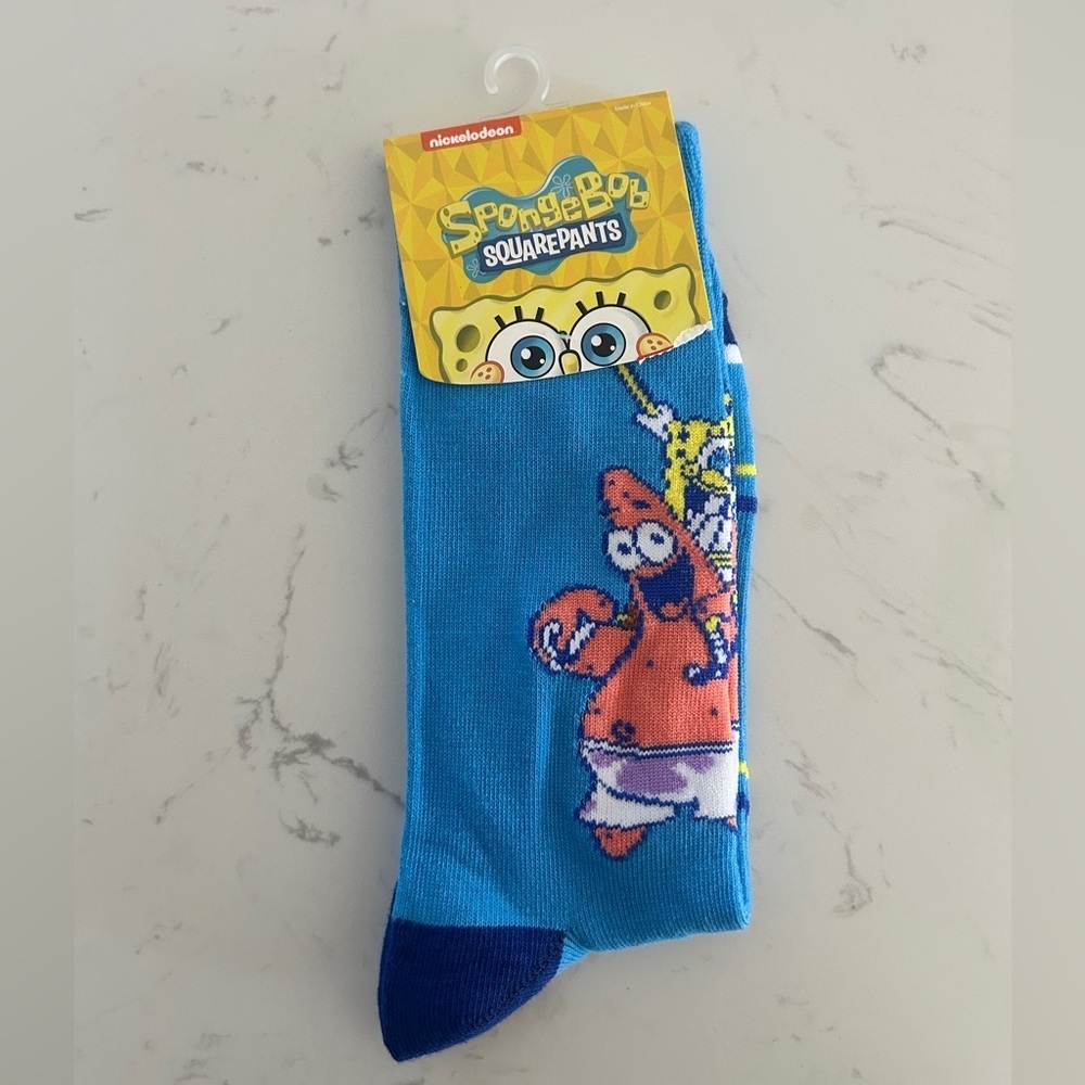 SpongeBob SquarePants & Patrick Crew Socks (Size 10-13), Unisex, Nickelodeon-NWT